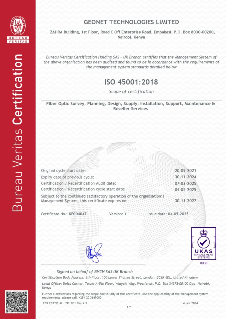 E Certificate KE004047 GEONET TECHNOLOGIES LIMITED page 0001